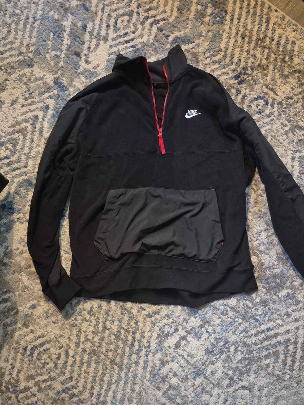 Nike Black Half-Zip Pullover with Red Zipper